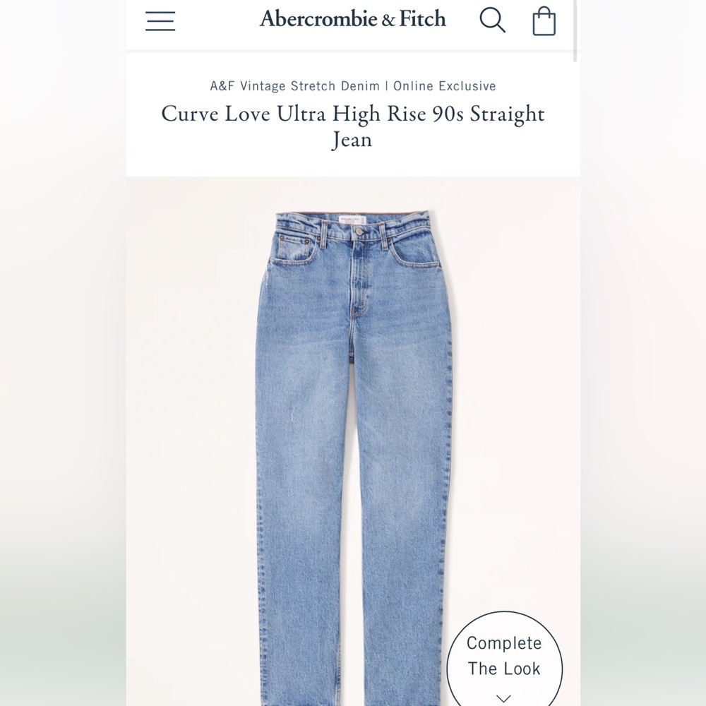 Curve Love Ultra High Rise 90s Straight Jean 27 Long